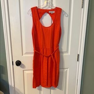 LOFT Vibrant Orange Backless Dress